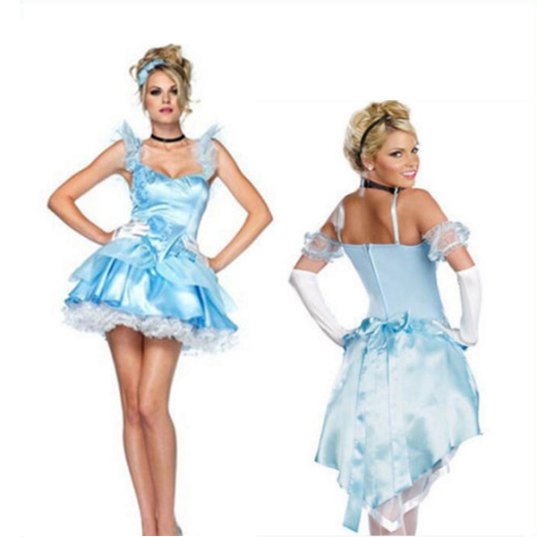 Erwachsene Sexy Dornröschen Blau Kleider Halloween Faschingskostüme Cosplay Kostüme