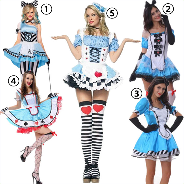 Populære Temmelig Alice i Eventyrland Damer Kjoler Dame Halloween Kostume