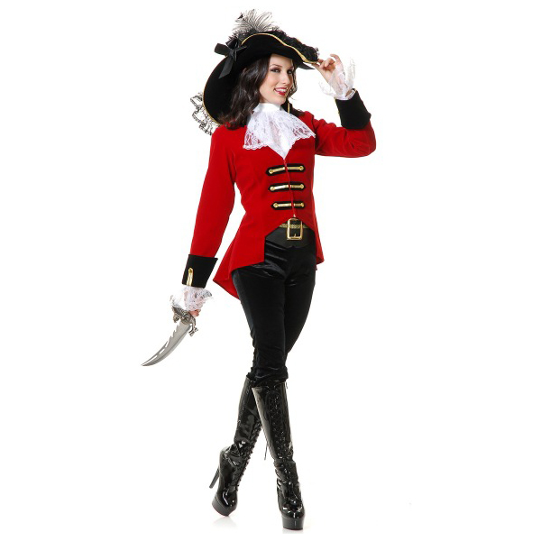 Damen Regal Pirate Damen Kostüme Cosplay Kostüme Halloween Rot Kleider