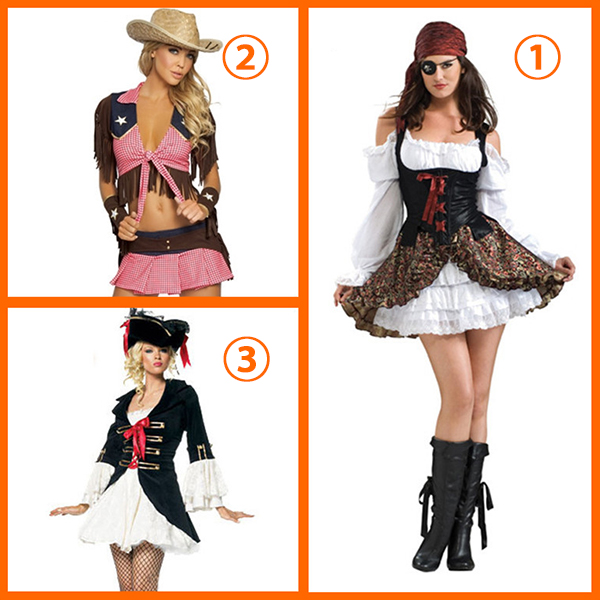 Halloween Three Color Pirate Kostüme für Dame