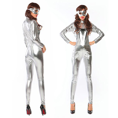 Sexig Superhjälte Silver Bodysuit Halloween Kostymer/Dräkter Cosplay