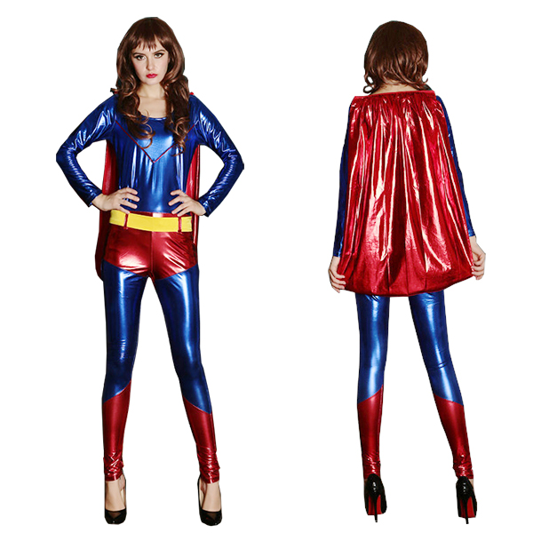 Dame Superman Cosplay Kostume Halloween Fastelavn