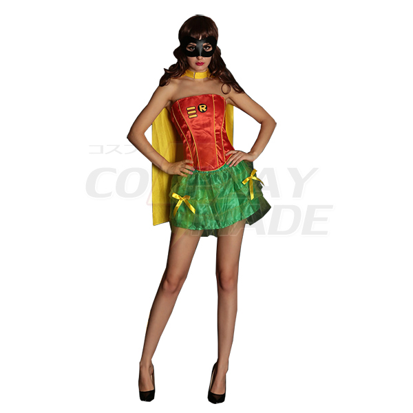 Sexy Superman Kostüme für Dame Kleider Halloween Cosplay Kostüme Gelb