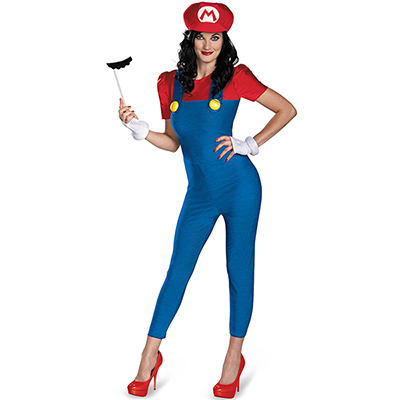 Femmes Super Mario Costume Cosplay Rouge Robes Carnaval