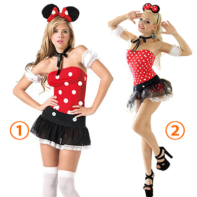 Cheap Dame Mickey Kostume Cosplay Halloween Tøj Fastelavn