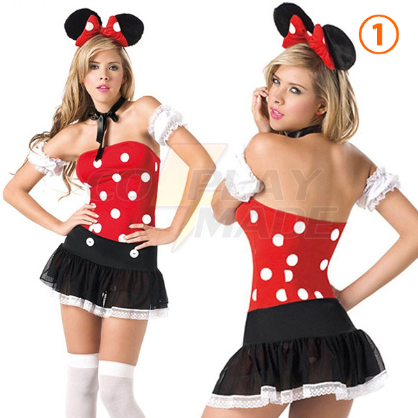 Cheap Dame Mickey Kostume Cosplay Halloween Tøj Fastelavn