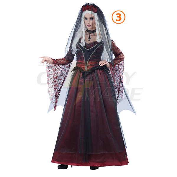 Voksen Immortal Vampyr Brud Velvet Kjoler Gothic Kostume Cosplay