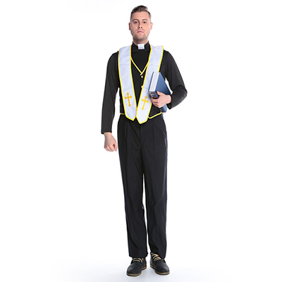 Mens Missionary Costume Adult Priest Robe Costume Cosplay