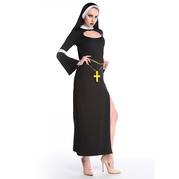 Damen Halloween Cosplay Kostüme Partei Religious Nun Lange Kleider