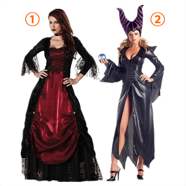 Voksen Gothic Vampyr Kostume Halloween Cosplay Fastelavn