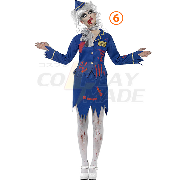 Voksen Bloody Zombie Kostume Cosplay Halloween Fastelavn