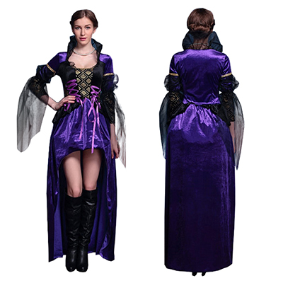Púrpura Bruja Drag Reina Vestidos Halloween Disfraz Cosplay Carnaval