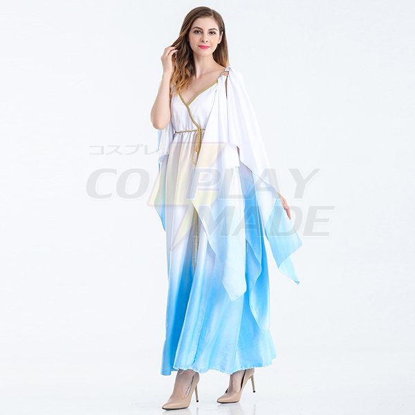 Damen Offene Hülse Ancient Greece Goddess Kostüme Cosplay Kostüme Light Blau
