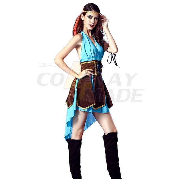 Dame Celtic Warrior Kostume Cosplay Halloween Fastelavn