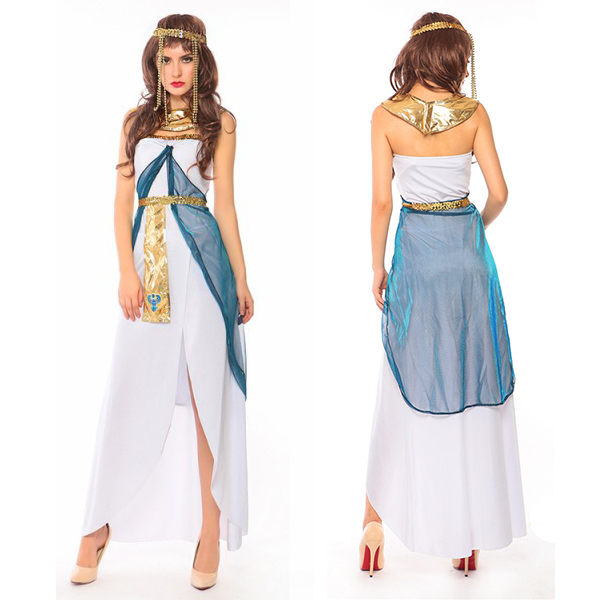 Egyptian Dronning Gudinde Cleopatra Fancy Kjole Halloween Kostume