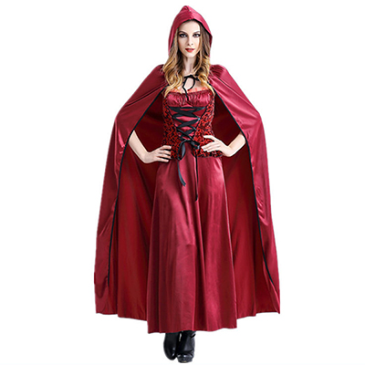 Fairy Tale Little Red Riding Hood Long Dress Christmas Costume