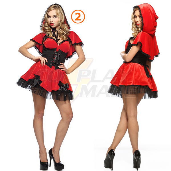 Populære Racy Rød Riding Hood Kostume Cosplay Halloween Fastelavn