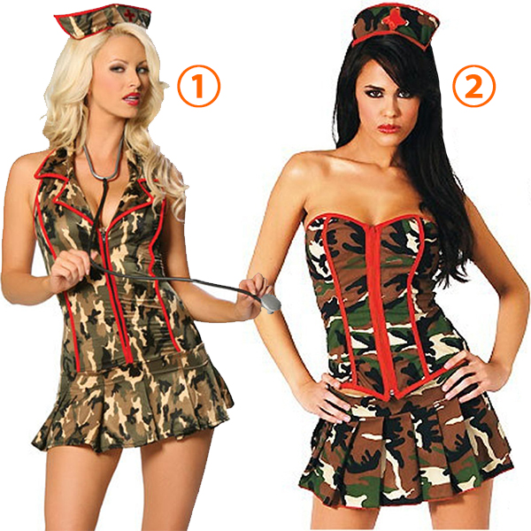 Sexet Army Triage Nurse Kostume Cosplay Halloween Fastelavn