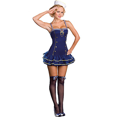 Sexy Blue Pin Up Sailor Costume Cosplay Halloween