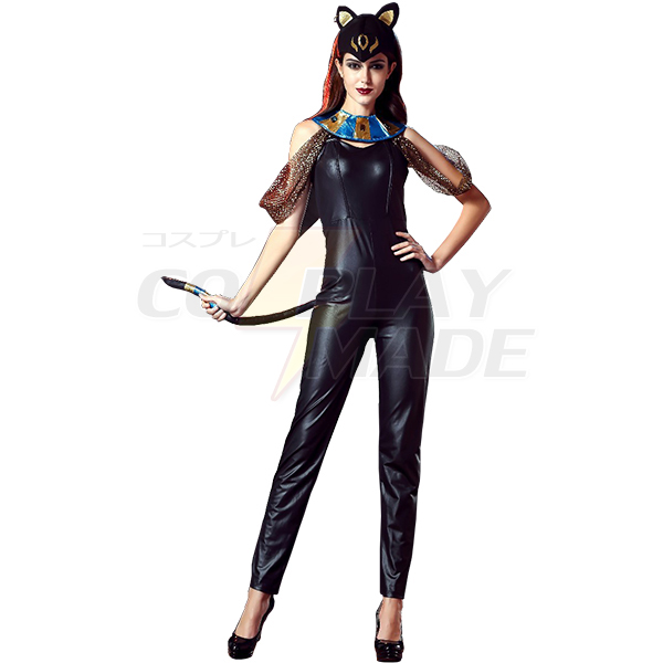 Sexy Egyptian Katzenfrau Cat Goddess Jumpsuit Kostüme