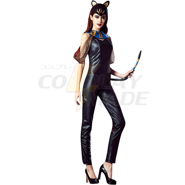 Sexy Egyptian Katzenfrau Cat Goddess Jumpsuit Kostüme