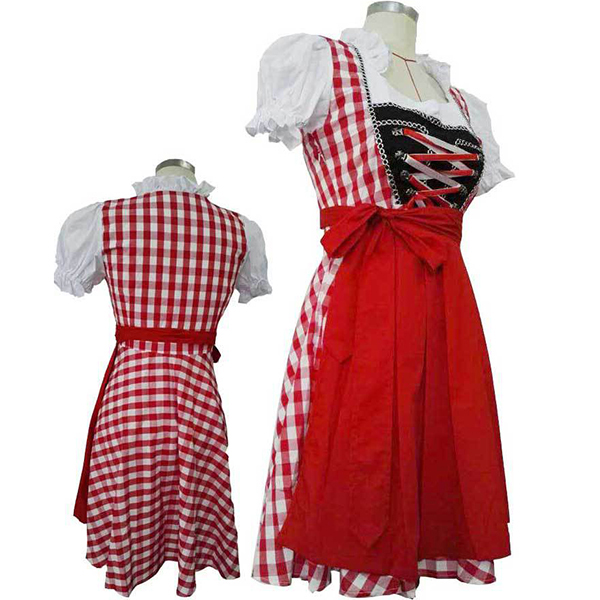 Cosplay Kostüme Maid Kostüme Festival/Holiday Halloween Rot Plaid Skirt