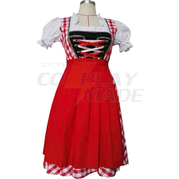 Cosplay Kostüme Maid Kostüme Festival/Holiday Halloween Rot Plaid Skirt