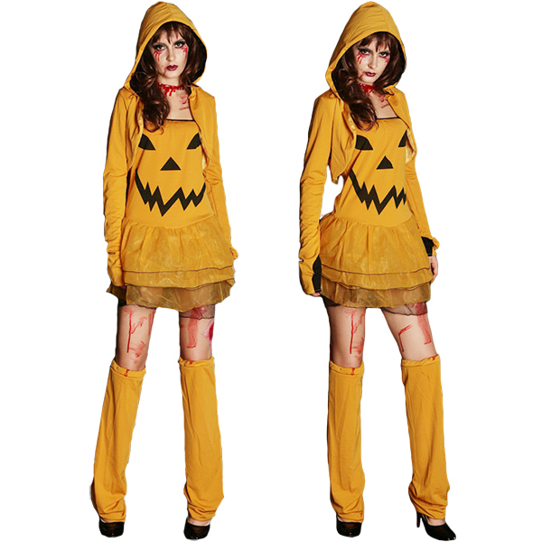 Featured Pumpkin Role Play Suit Halloween Cosplay Kostume Fastelavn