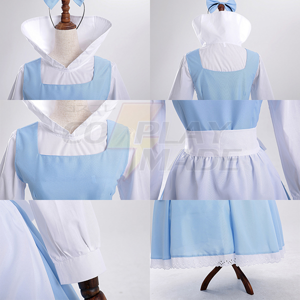 Beauty and Beast Bell Blau Maid Servant Cosque Skirt Kostüme Cosplay Kostüme
