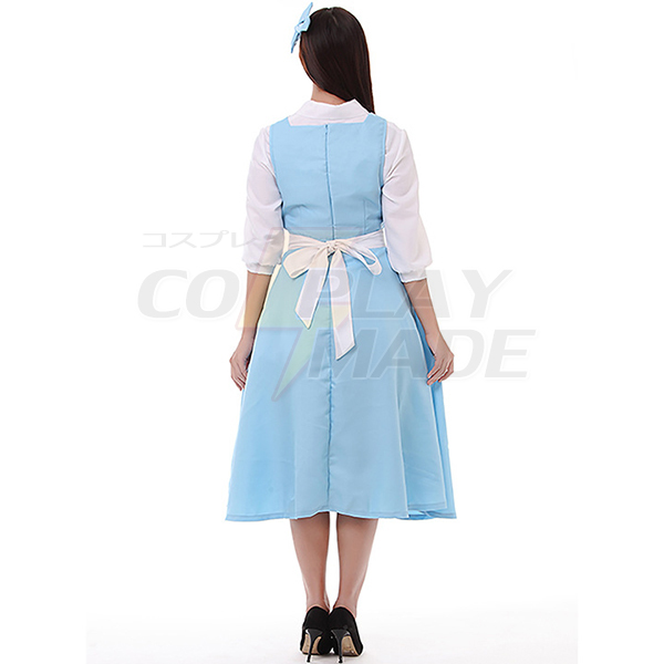 Skønheden og udyret Bell Blå Stuepige Servlet Disney Prinsesse Kjoler Cosplay Kostume