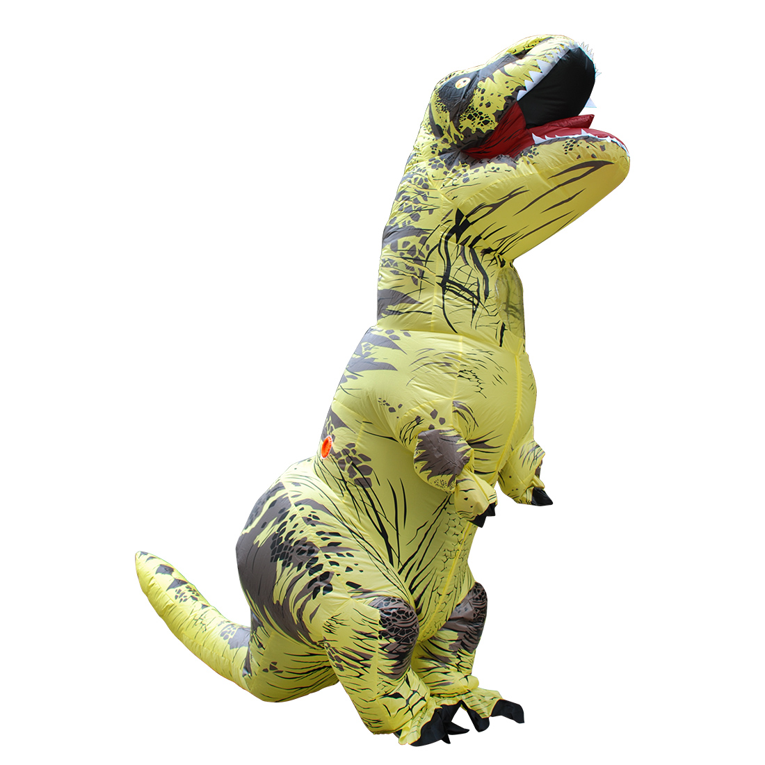 Aikuinen Keltainen T-rex Puhallettava Dinosaurukset asu Halloween asu Naamiaisasu