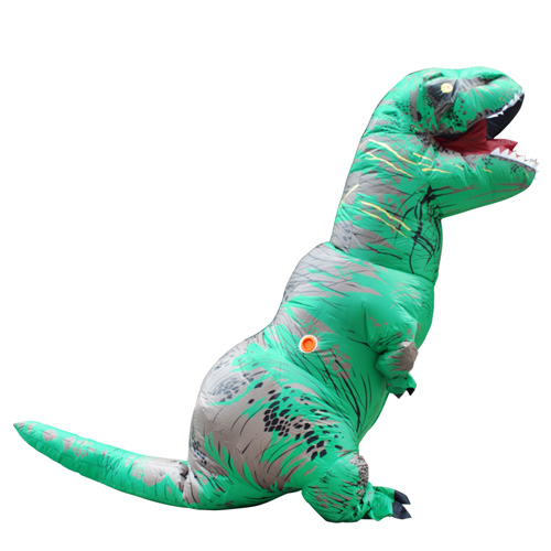 Voksen Grøn Oppustelig Dinosaurus Kostume Halloween Fastelavn