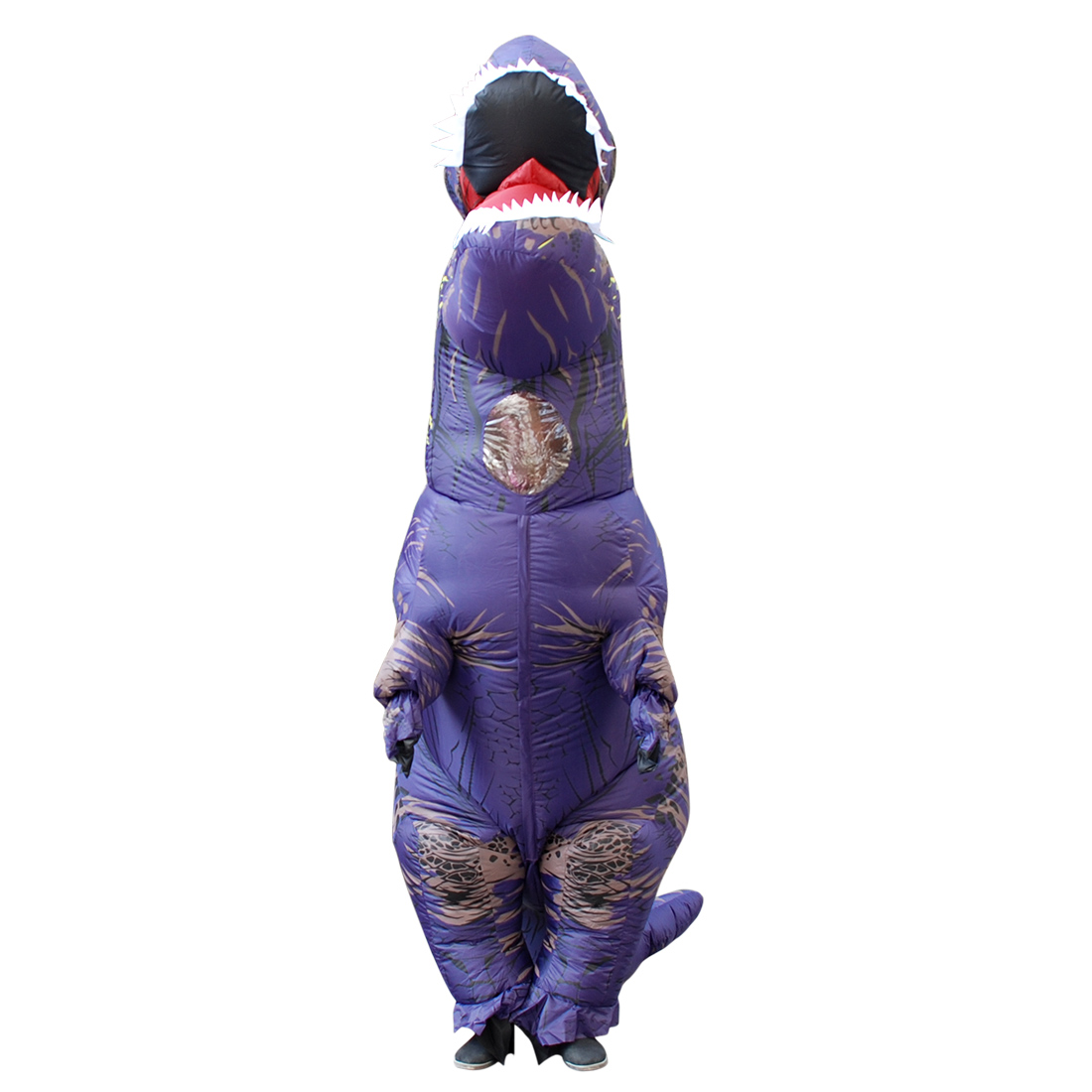 Adult Purple Polyester T-REX INFLATABLE Dinosaur Costume Fancy Dress Cosplay Animal Jumpsuit Costumes with Pump Carnival