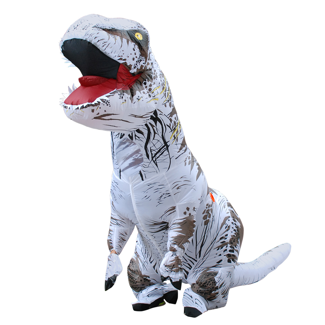 Voksen Hvid T-rex Oppustelig Dinosaurus Cosplay Jumpsuit Halloween Kostume Fastelavn
