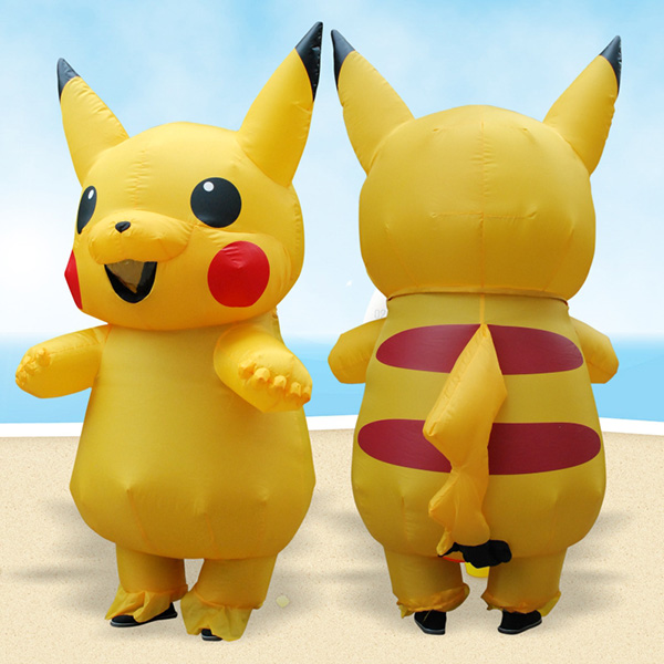 Adulto Inflable Pokemon Pikachu Disfraz Halloween Cosplay