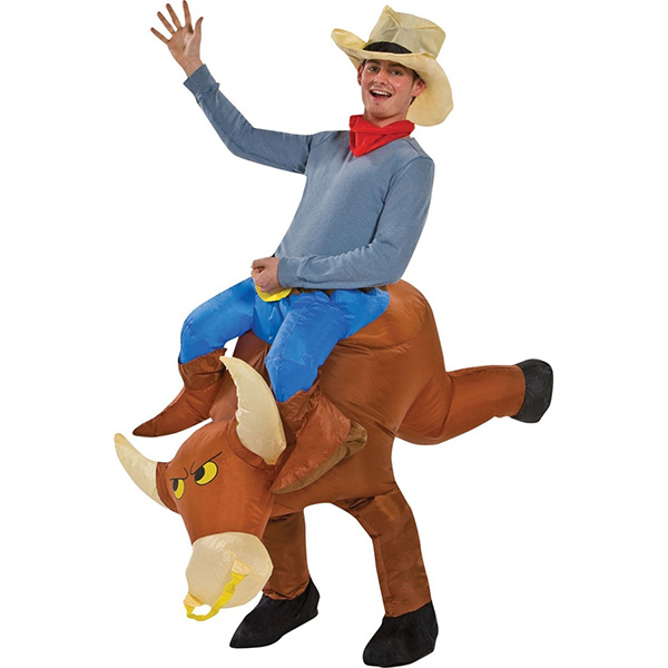 Adulto Marrón Inflable Cowboy Toro de lidia Motor Disfraz Halloween Cosplay Carnaval