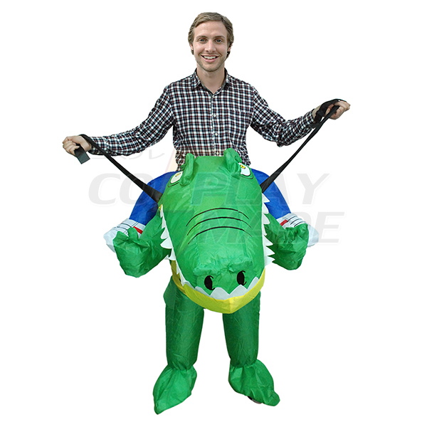 Voksen Oppustelig Carry Me Krokodiller Kostume Cosplay Udklædning Fastelavn