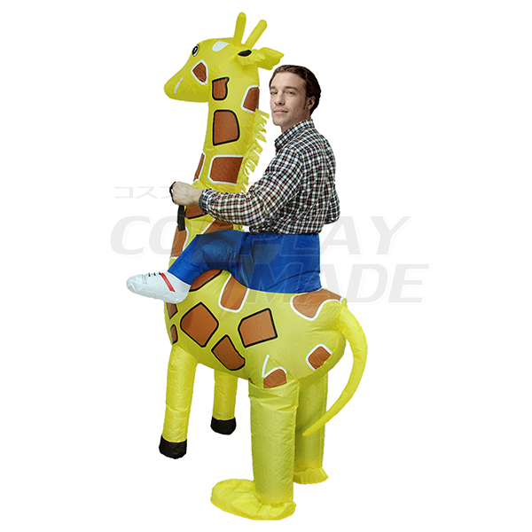 Voksen Oppustelig Carry Me Giraf Kostume Cosplay Udklædning Fastelavn