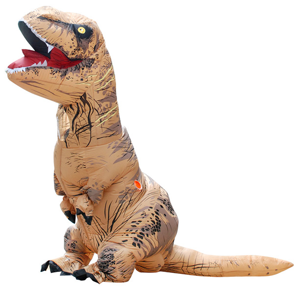 Voksen Oppustelig Brun T-rex Kostume Halloween Cosplay Fastelavn