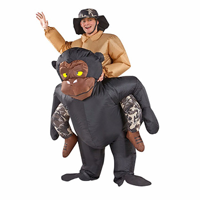 Volwassen Blown Opblaasbaar Op de rug van Carry Me Gorilla Kostuum Cosplay Carnaval