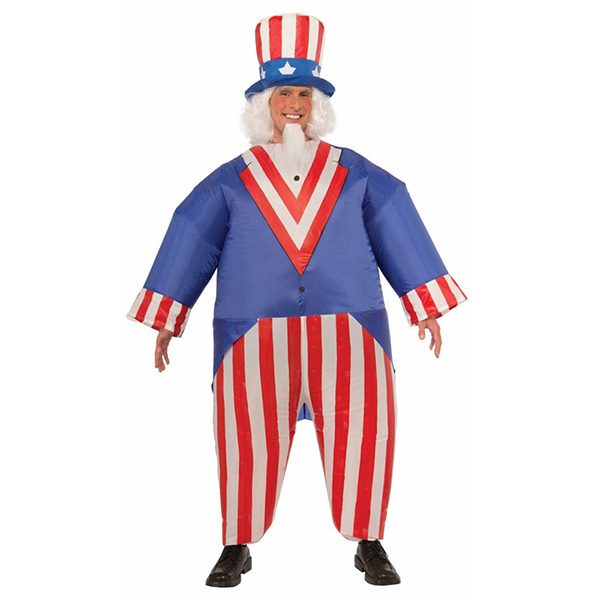 Volwassen Opblaasbaar Uncle Sam Kostuum Carnaval Cosplay Halloween