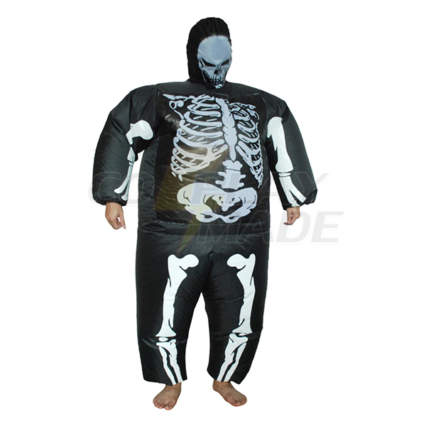 Voksen Oppustelig Ghost Kostume Halloween Forfærdelig Skeleton Jumpsuit Cosplay