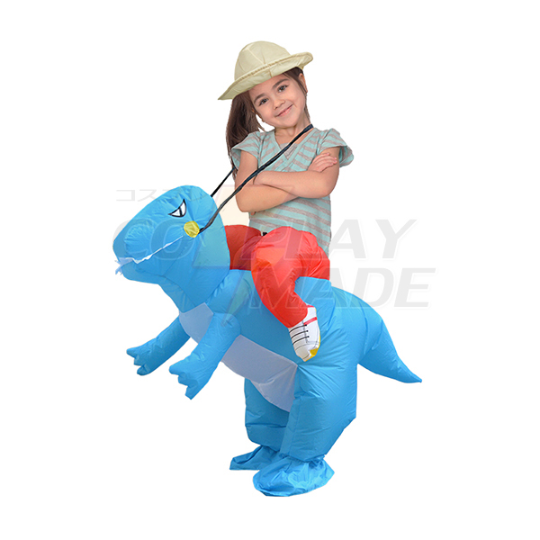 Børnene Oppustelig Blå Dinosaurus Kostume Halloween Børn Cosplay
