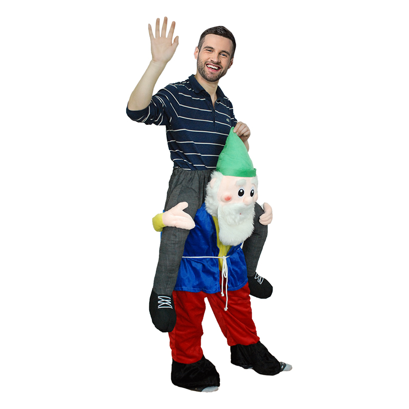 Vuxen Carry Me (Ride On) Kostymer/Dräkter Gnome Mascot Byxor Karneval Halloween