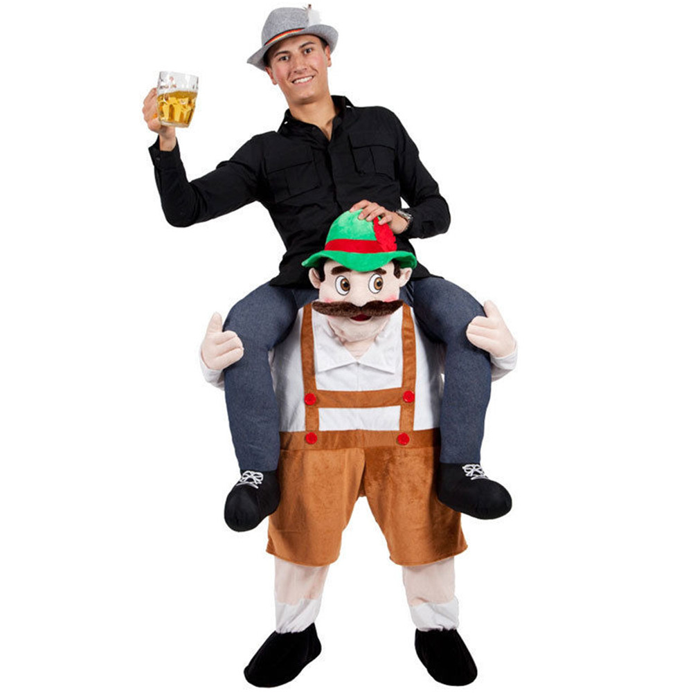 Voksen Carry Me (Ride On) Kostume Bayersk øl Folk Mascot Bukser Fastelavn Halloween