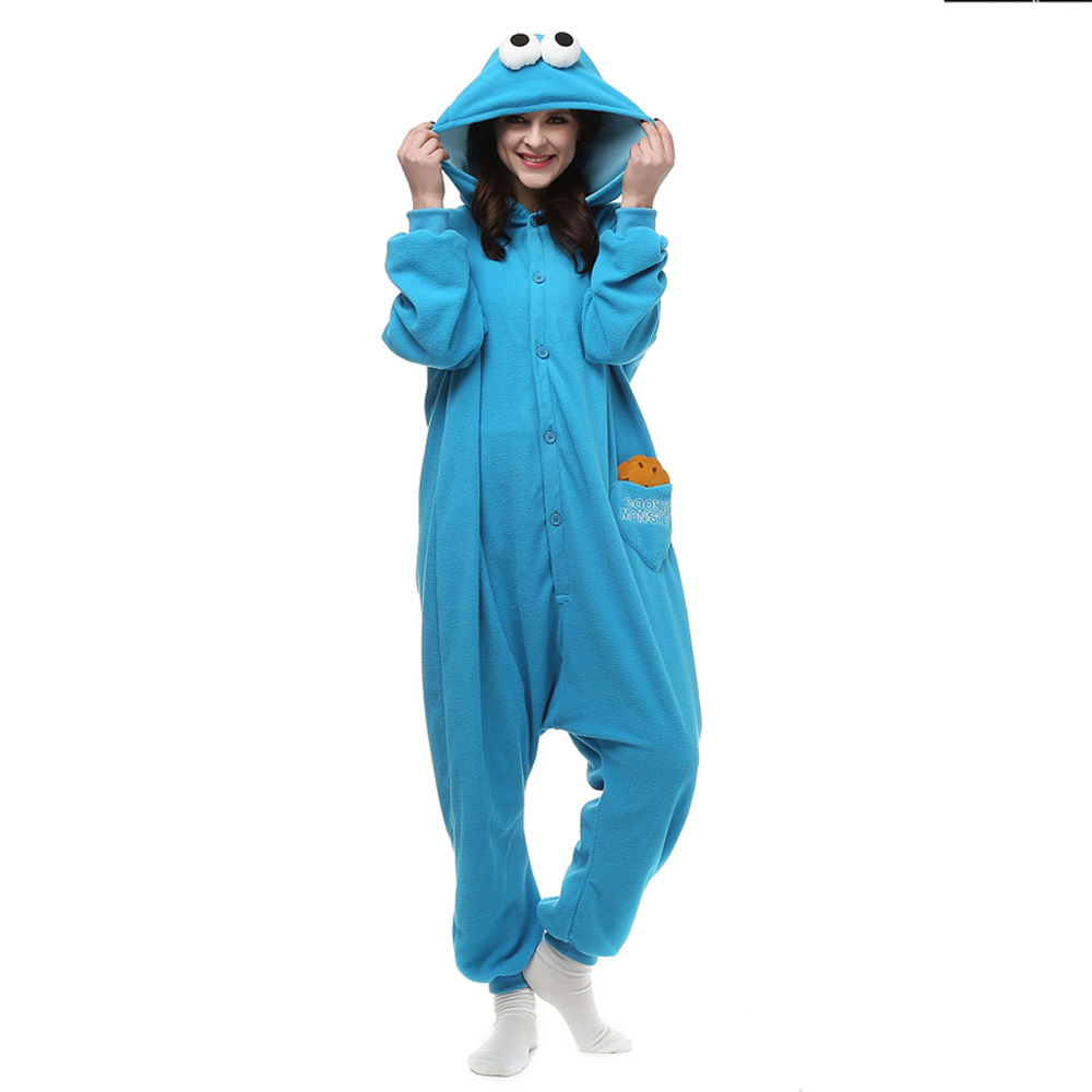 Sesame Street Kigurumi Fantasia Cosplay Lã Pijamas Onesie