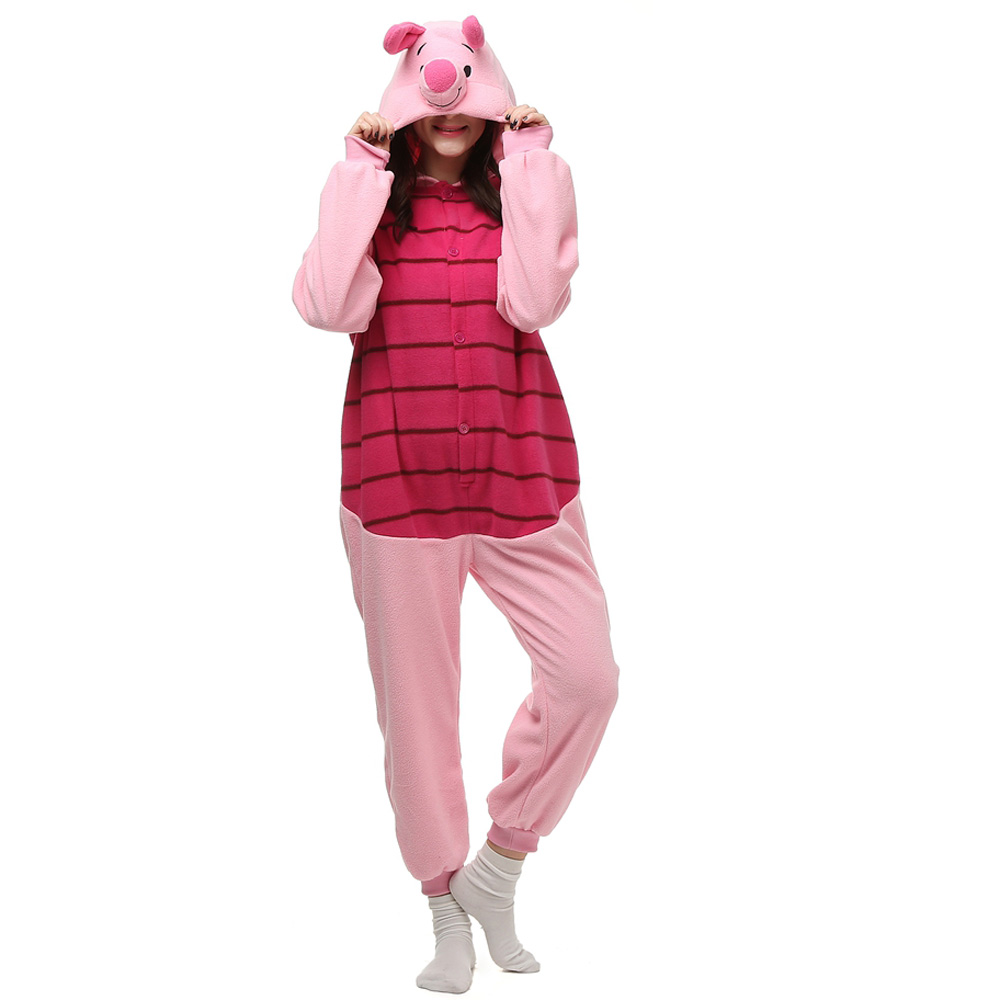 Piglet Schwein Kigurumi Kostüme Unisex Vlies Pyjama Gymnastikanzug/Einteiler