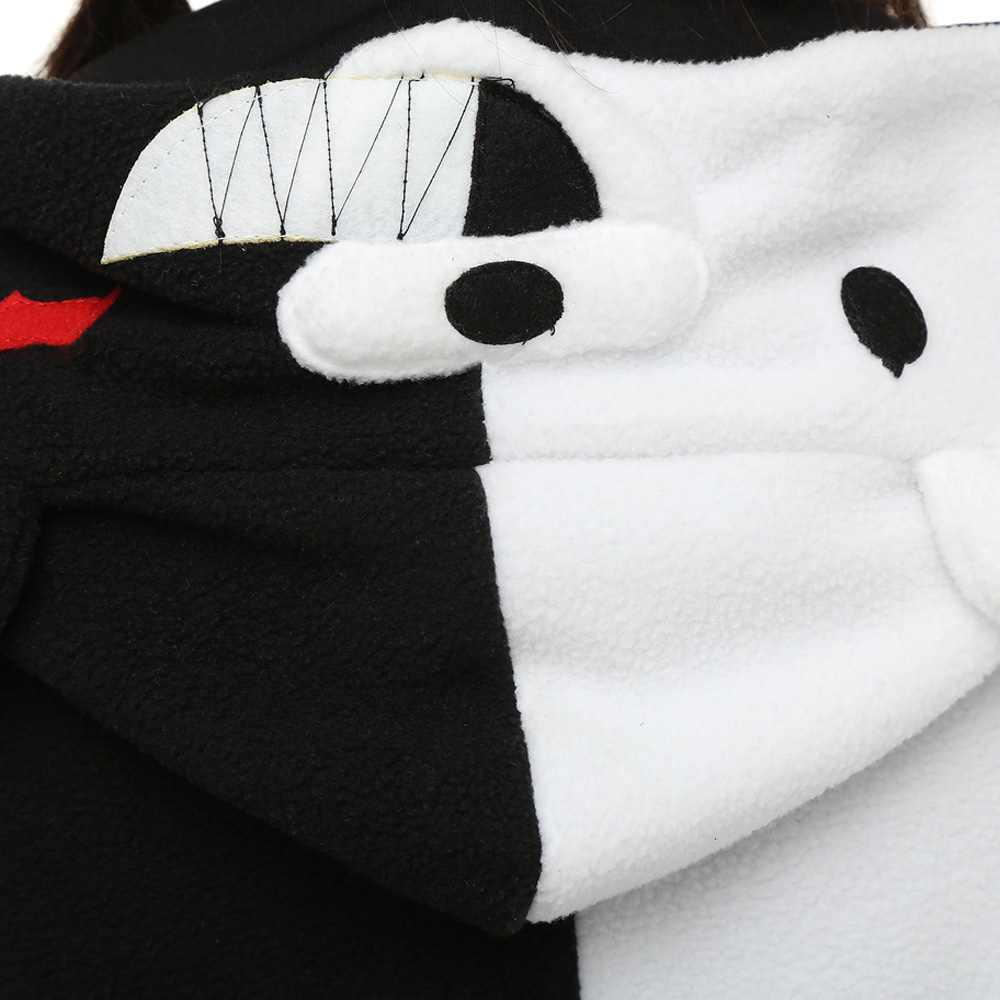 Zwart Wit Bear Kigurumi Kostuum Unisex Vlies Pyjama Onesie