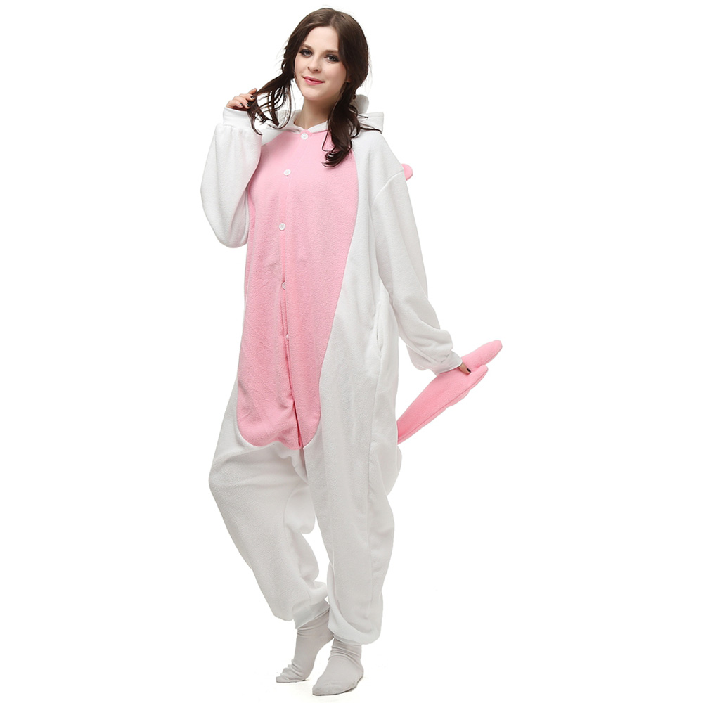 Rosa Unicórnio Kigurumi Fantasia Cosplay Lã Pijamas Onesie