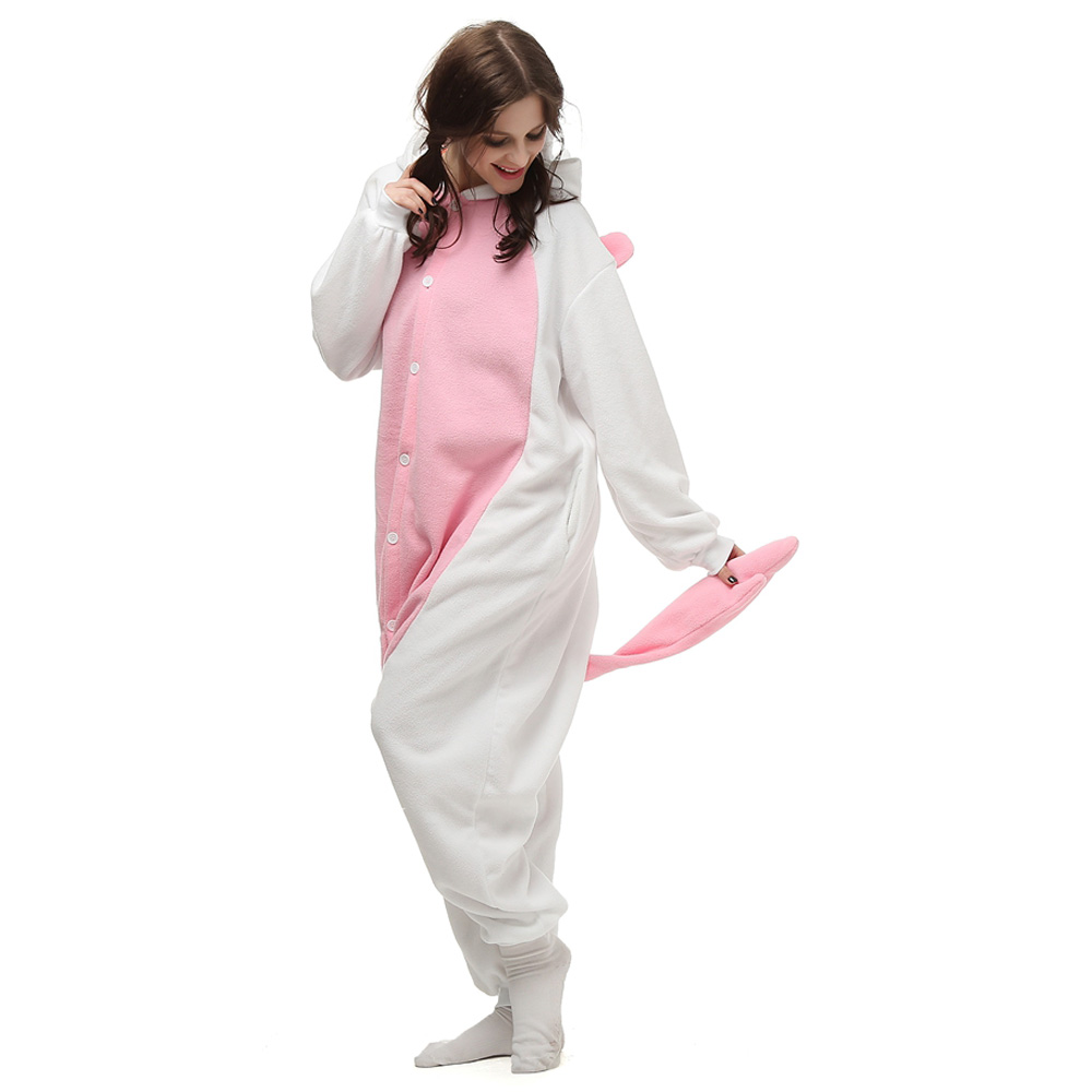 Roze Eenhoorn Kigurumi Kostuum Unisex Vlies Pyjama Onesie